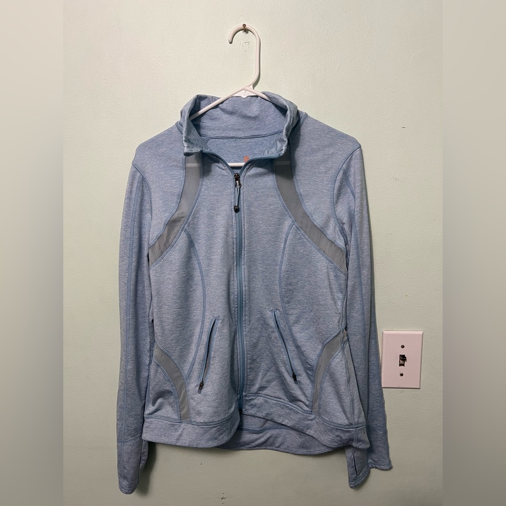 TANGERINE Womens Sz M Jacket Full Zip Dusty Blue Ventilated Track Exercise
